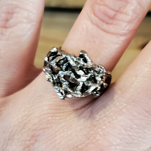 Adjustable silvertone branch ring - Picture 1 of 7